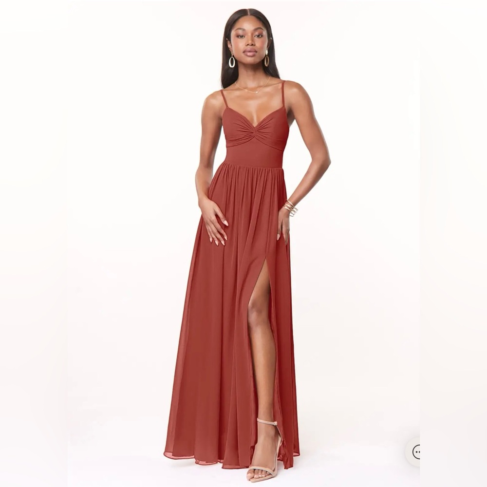 NWT Azazie Zeya- Terracotta Chiffon A2